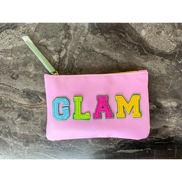 Colorful Faux Leather Glam Zipper Bag Travel Pouch Cosmetics Bag Storage - Picture 2 of 5